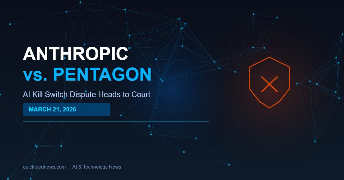 Anthropic Denies Pentagon Kill Switch Claims in High-Stakes AI Lawsuit Ahead of March 24 Hearing