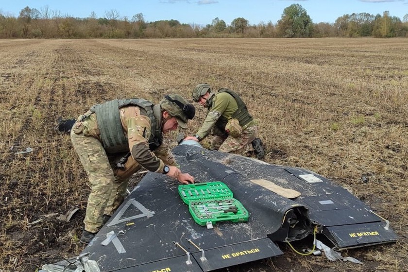 Ukrainian operator controlling drones from a distance