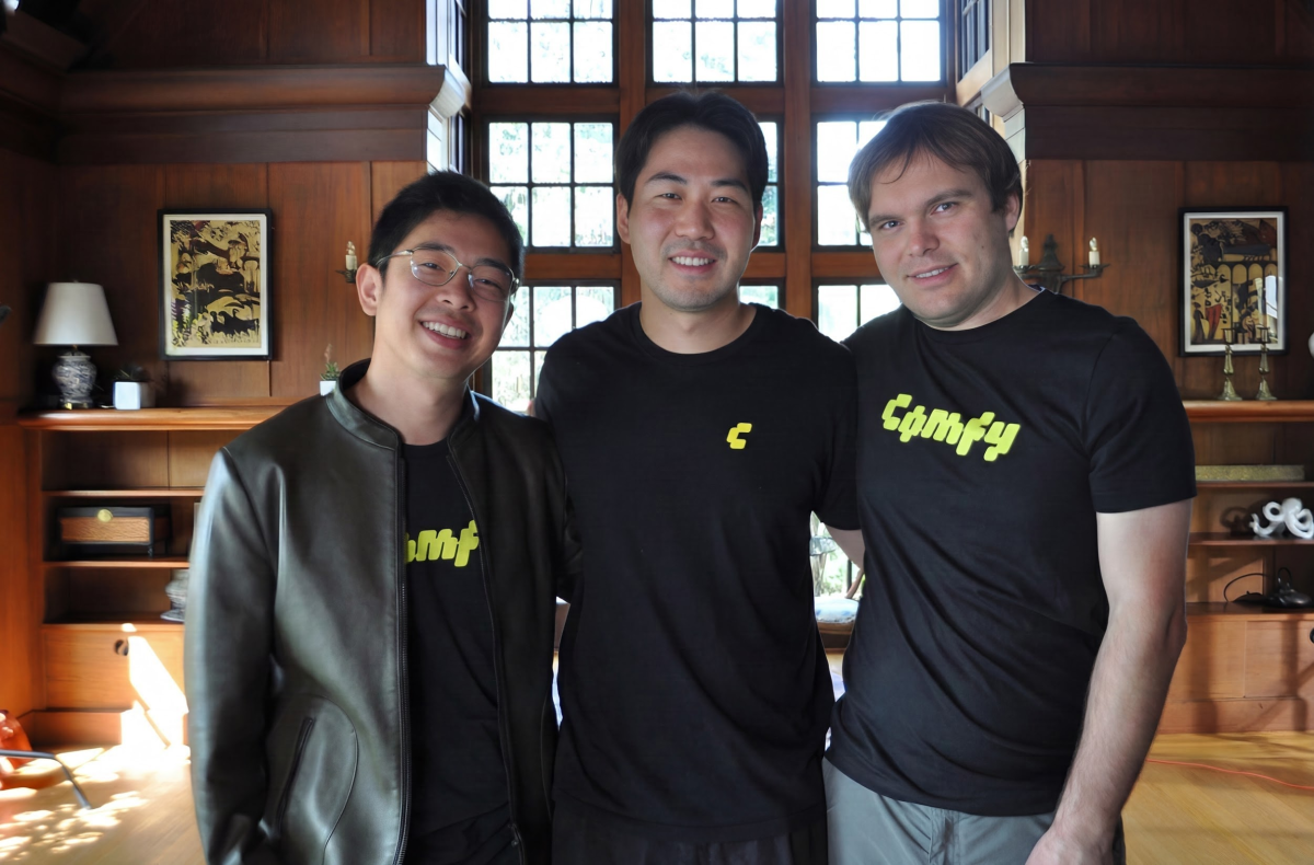 ComfyUI co-founders after the startup reached a $500 million valuation