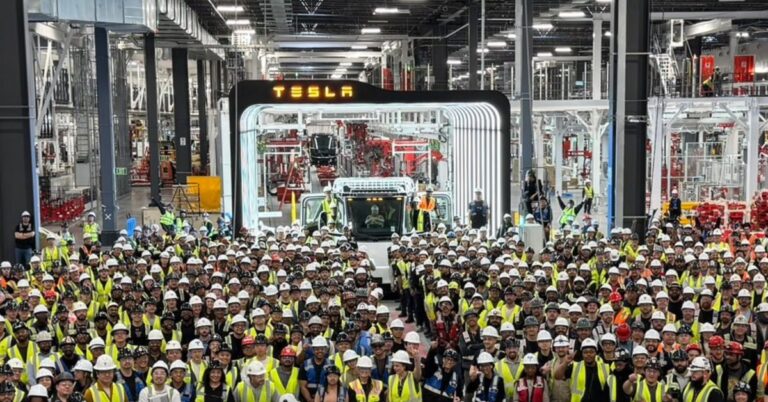 Tesla says the first Semi rolled off its new high-volume line in Nevada
