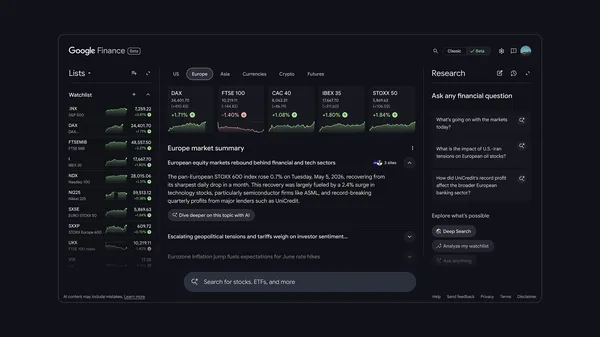 The new ai powered google finance is expanding to
